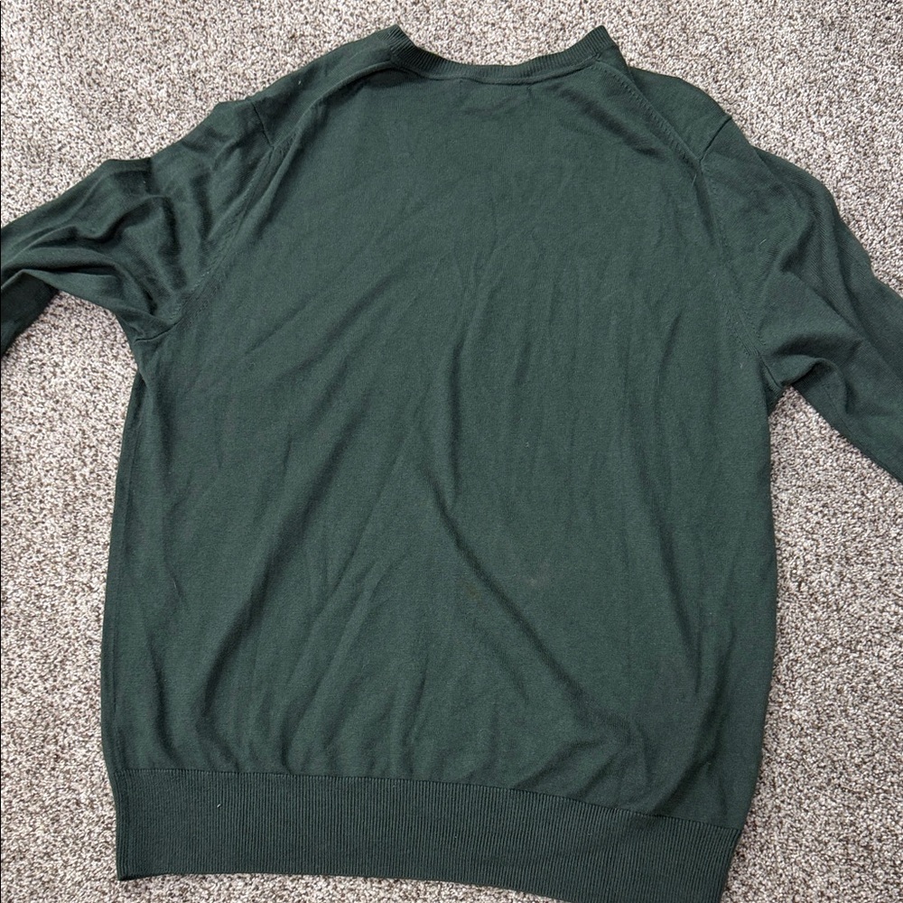 Banana Republic Silk and Cashmere Forest Green V-Neck Sweater - Picture 5 of 5